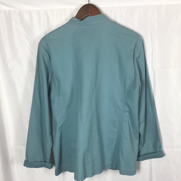 Eileen Fisher Aqua button up women’s Size Large Jacket blazer pockets stretch - Picture 5 of 5